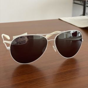 NEW- Oliver Peoples white aviator sunglasses